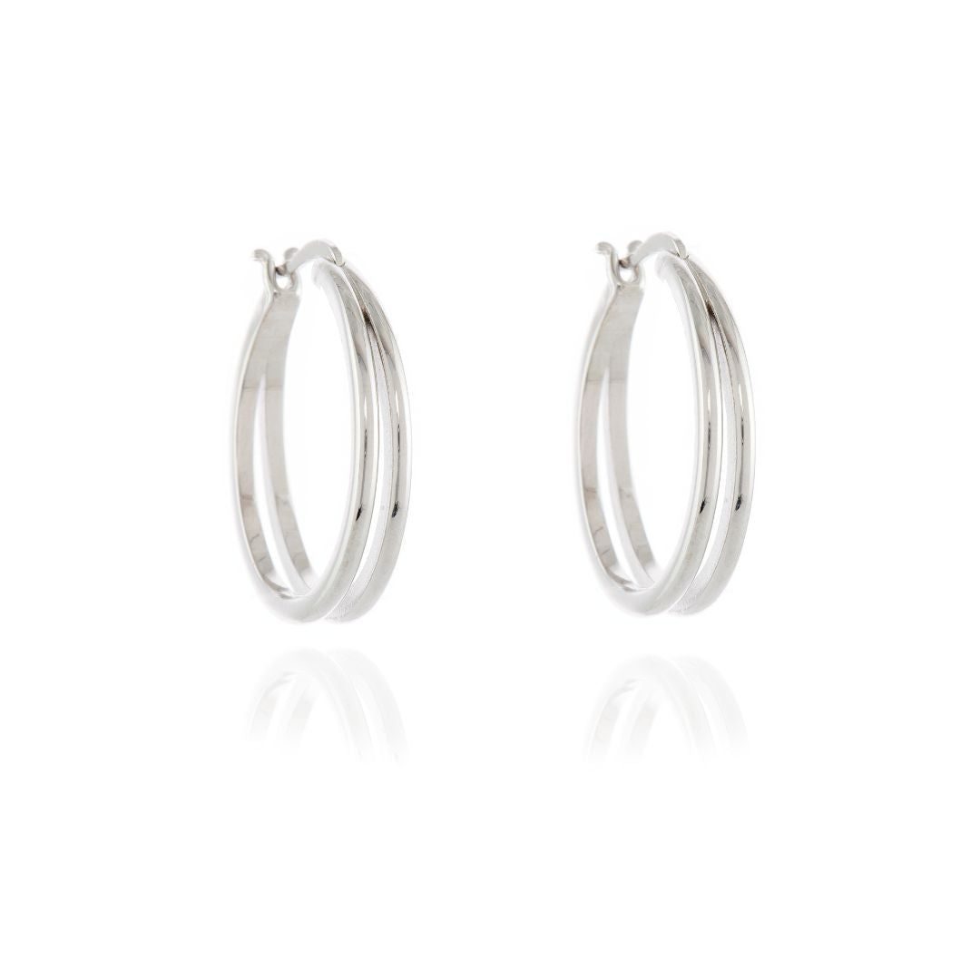 Cachet Lana 2.5cm Hoop Earrings - Platinum