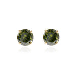 Load image into Gallery viewer, Cachet Lana 8mm 18ct Gold Plated Sterling Silver with Olivine CZ Pierced Earrings
