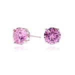 Load image into Gallery viewer, Cachet Lana 8mm Sterling Silver with Pink CZ Pierced Earrings

