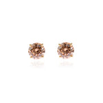 Load image into Gallery viewer, Cachet Lana 6mm 18ct Gold Plated Sterling Silver with Champagne CZ Pierced Earrings
