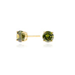 Load image into Gallery viewer, Cachet Lana 6mm 18ct Gold Plated Sterling Silver with Olivine CZ Pierced Earrings
