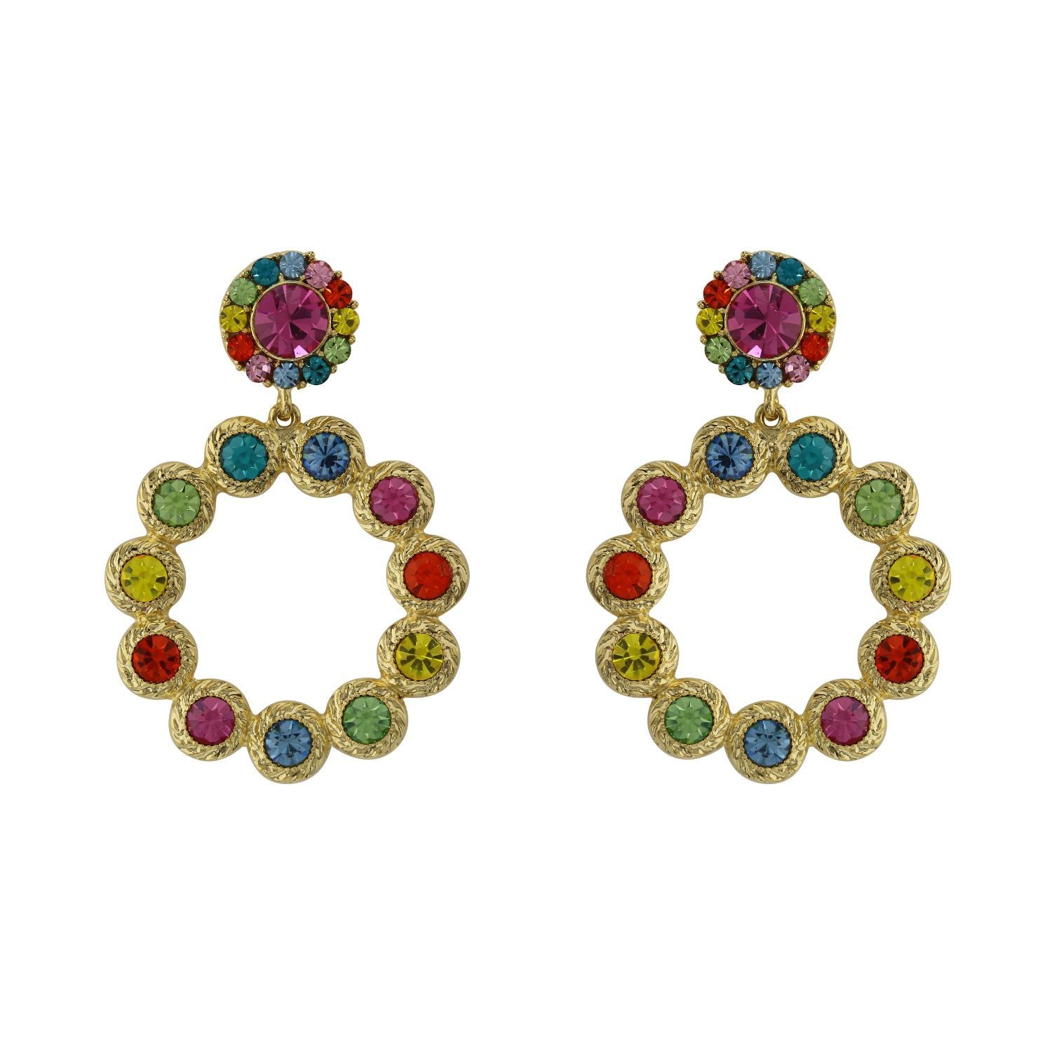 loveRocks Jewel Coloured Ring Drop Earrings