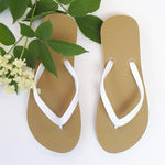 Load image into Gallery viewer, Filli London Naked Flip Flops - White on Gold

