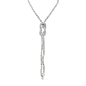 loveRocks Long Crysal Mesh Knot Necklace