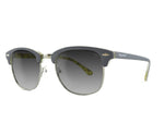 Load image into Gallery viewer, Ruby Rocks Mayfair Wayfarer style Grey and green frame with metal lens surround and grey lens Sunglasses RR07-1
