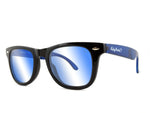 Load image into Gallery viewer, Ruby Rocks Agent Wayfarer style Folding Black Frame and Blue Lens Sunglasses RR14-1
