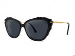 Load image into Gallery viewer, Ruby Rocks Monaco Ripple Edge Black and gold frame Sunglasses RR25-3

