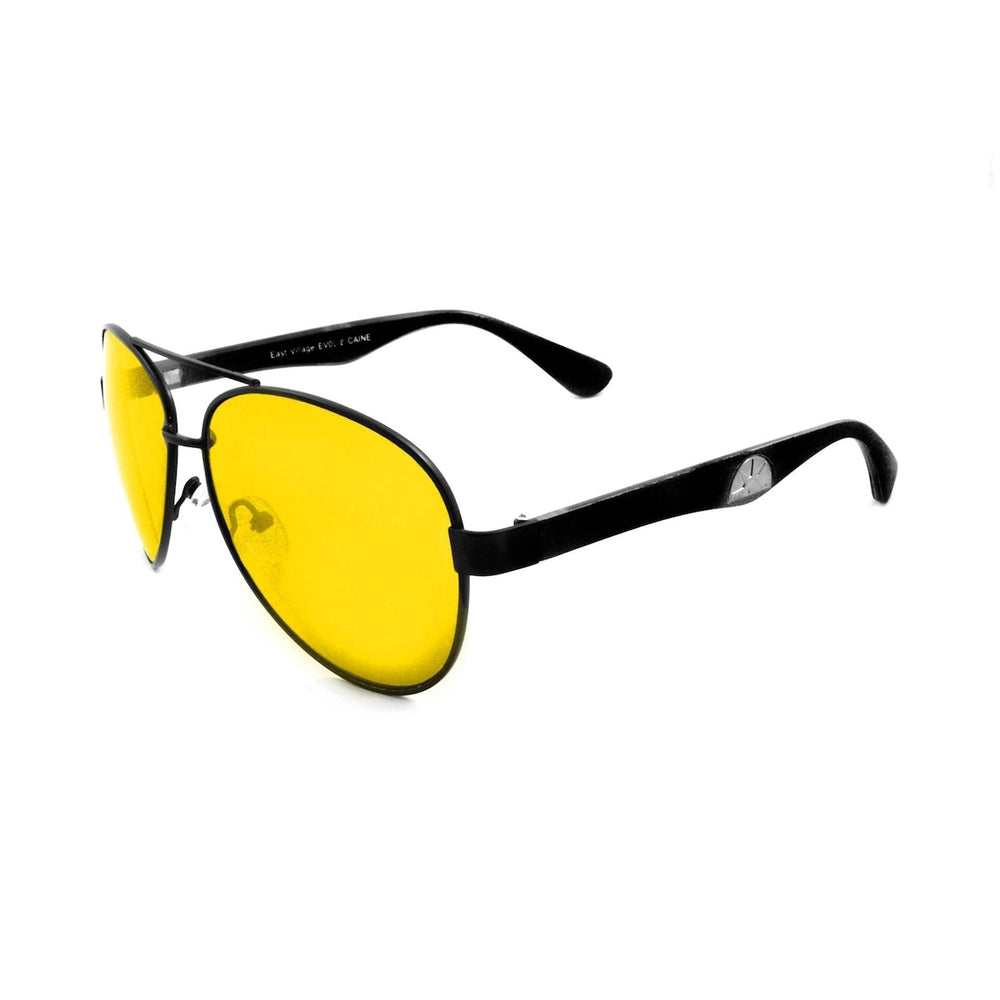 East Village Metal Frame 'Caine' Aviator Sunglasses in Matt Black 