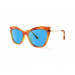 Load image into Gallery viewer, Ruby Rocks Faceted 'Ischia' Cateye Sunglasses With Metal Temples RR48-2

