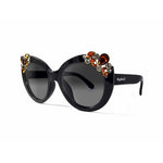 Load image into Gallery viewer, Ruby Rocks Ladies 'Dubai' Gem Detail Sunglasses In Black RR38-1
