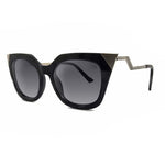 Load image into Gallery viewer, Ruby Rocks Metal Tip And Angled Temple 'Mykonos' Sunglasses In Black RR35-1
