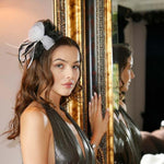 Load image into Gallery viewer, Ruby Rocks Sancha Fascinator - Black/White

