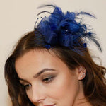 Load image into Gallery viewer, Ruby Rocks Vida Fascinator - Blue
