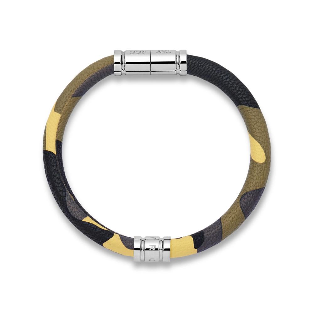 Tayroc Camo Leather Bracelet with Stainless Steel Clasp 