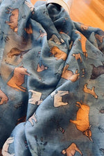 Load image into Gallery viewer, Recycled Bottle Scarf - Highland Cows
