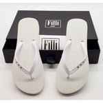 Load image into Gallery viewer, Filli London St Tropez Crystal Flip Flops - White
