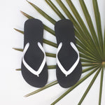 Load image into Gallery viewer, Filli London Naked Flip Flops - White on Black
