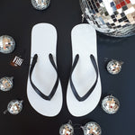 Load image into Gallery viewer, Filli London Naked Flip Flops - Black on White
