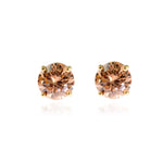 Load image into Gallery viewer, Cachet Lana 8mm 18ct Gold Plated Sterling Silver with Champagne CZ Pierced Earrings
