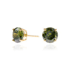 Load image into Gallery viewer, Cachet Lana 8mm 18ct Gold Plated Sterling Silver with Olivine CZ Pierced Earrings
