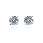 Load image into Gallery viewer, Cachet Lana 8mm Sterling Silver with Clear CZ Pierced Earrings
