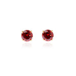Load image into Gallery viewer, Cachet Lana 6mm 18ct Gold Plated Sterling Silver with Garnet CZ Pierced Earrings
