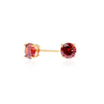 Load image into Gallery viewer, Cachet Lana 6mm 18ct Gold Plated Sterling Silver with Garnet CZ Pierced Earrings
