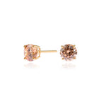 Load image into Gallery viewer, Cachet Lana 6mm 18ct Gold Plated Sterling Silver with Champagne CZ Pierced Earrings
