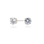 Load image into Gallery viewer, Cachet Lana 6mm Sterling Silver with Clear CZ Pierced Earrings
