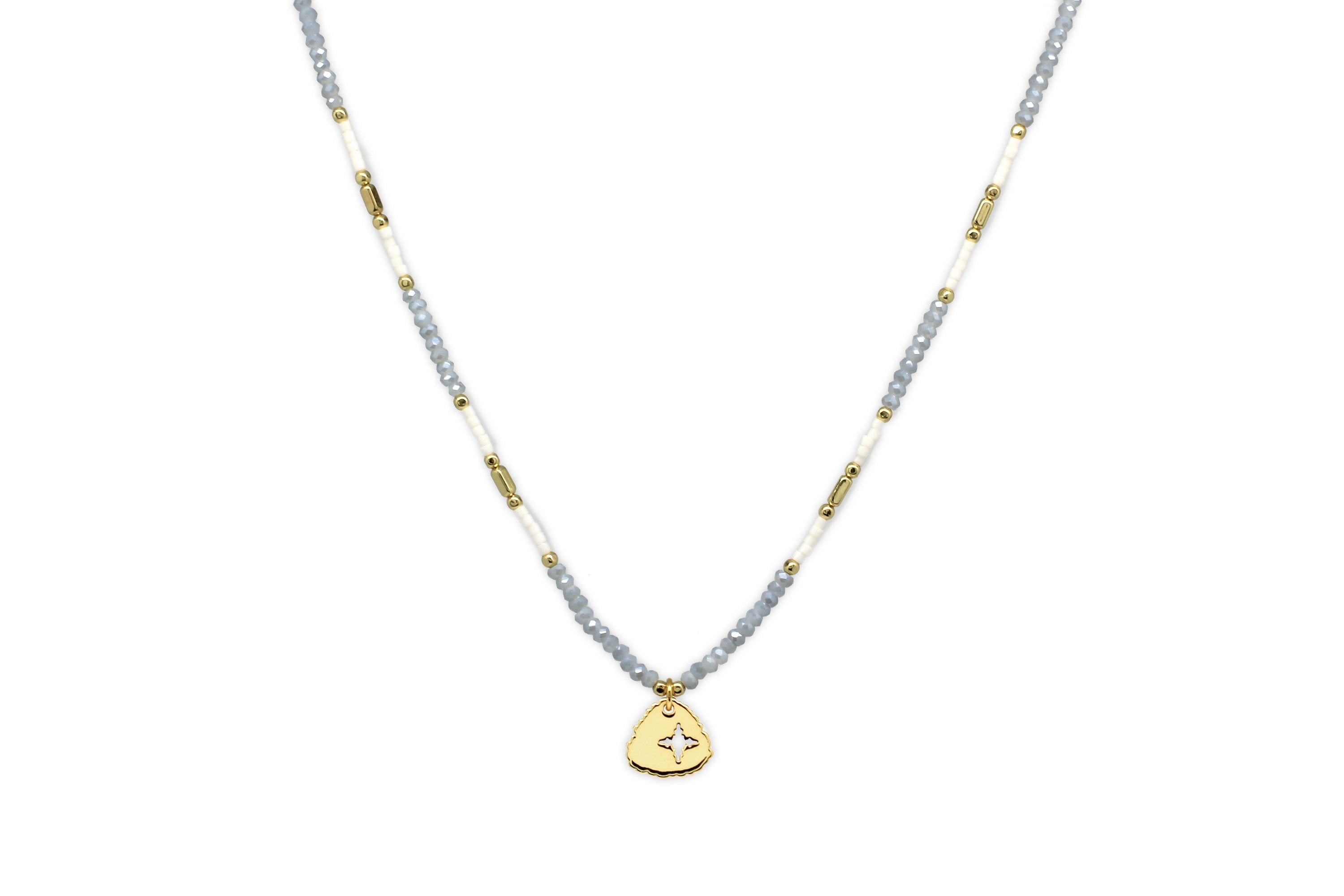 Apollo Grey & Gold Bead Necklace