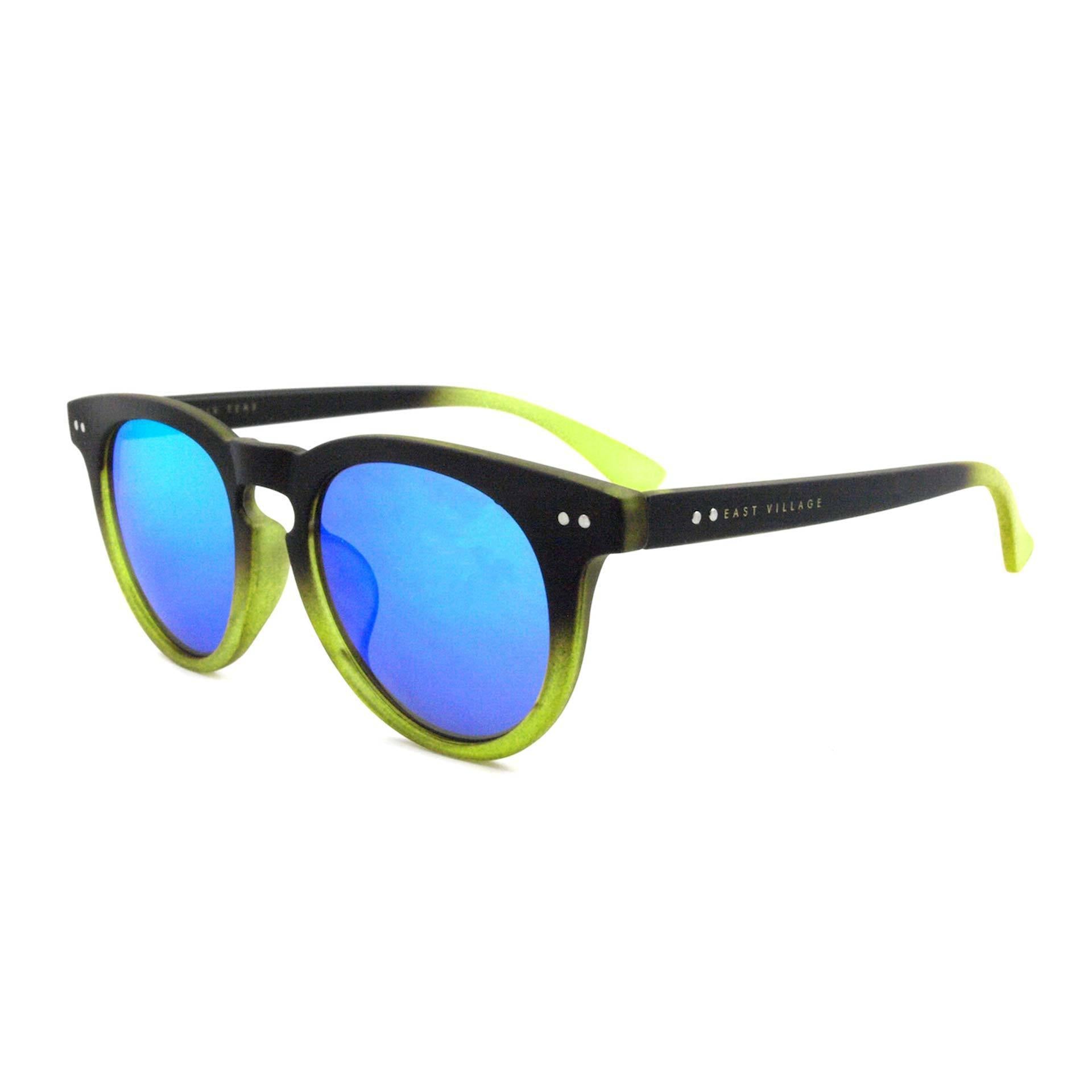 'Moon' Preppy Two-Tone Sunglasses In Black/Green
