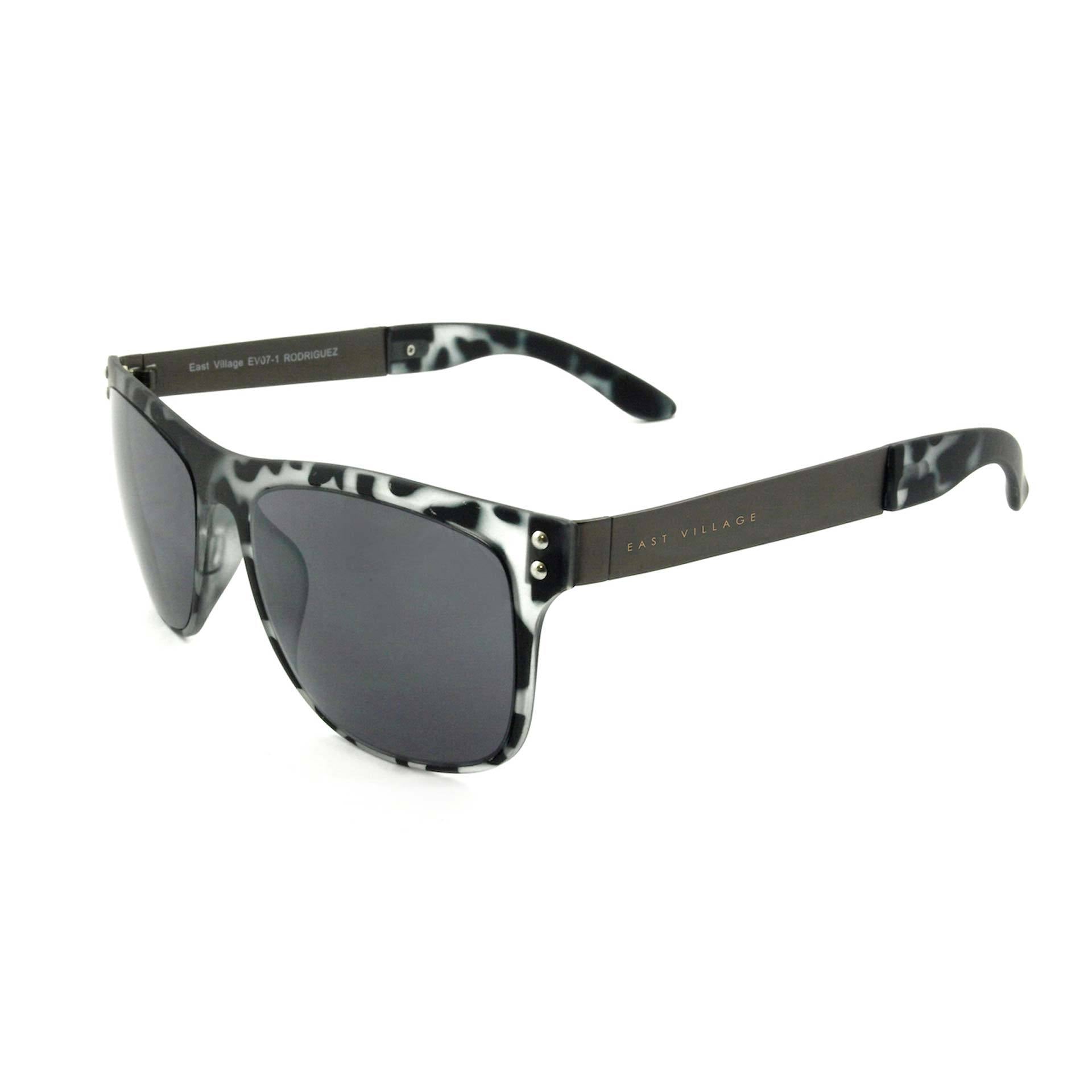 Metal 'Rodriguez' Wayfarer Shape Sunglasses With Black And White Print Frame And Tips