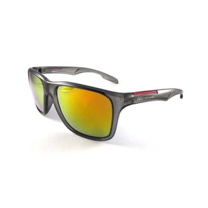 Sporty 'Putney' Square Grey Sunglasses with Revo Lens