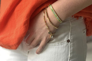 Nissi Gold Link Chain Charm Bracelet