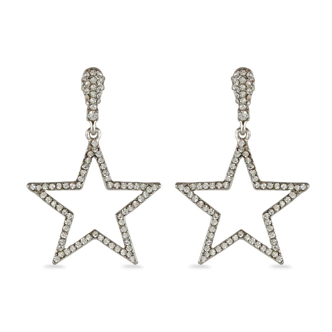 loveRocks Crystal Star Outline Earrings