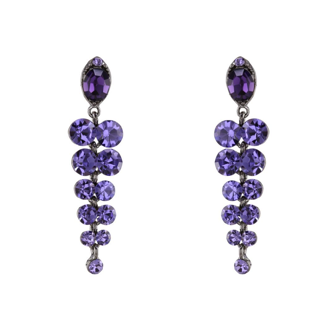 loveRocks Crystal Grape Chanderlier Earrings