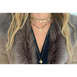 Load image into Gallery viewer, Hebe Navy &amp; Gold Long Beaded Necklace
