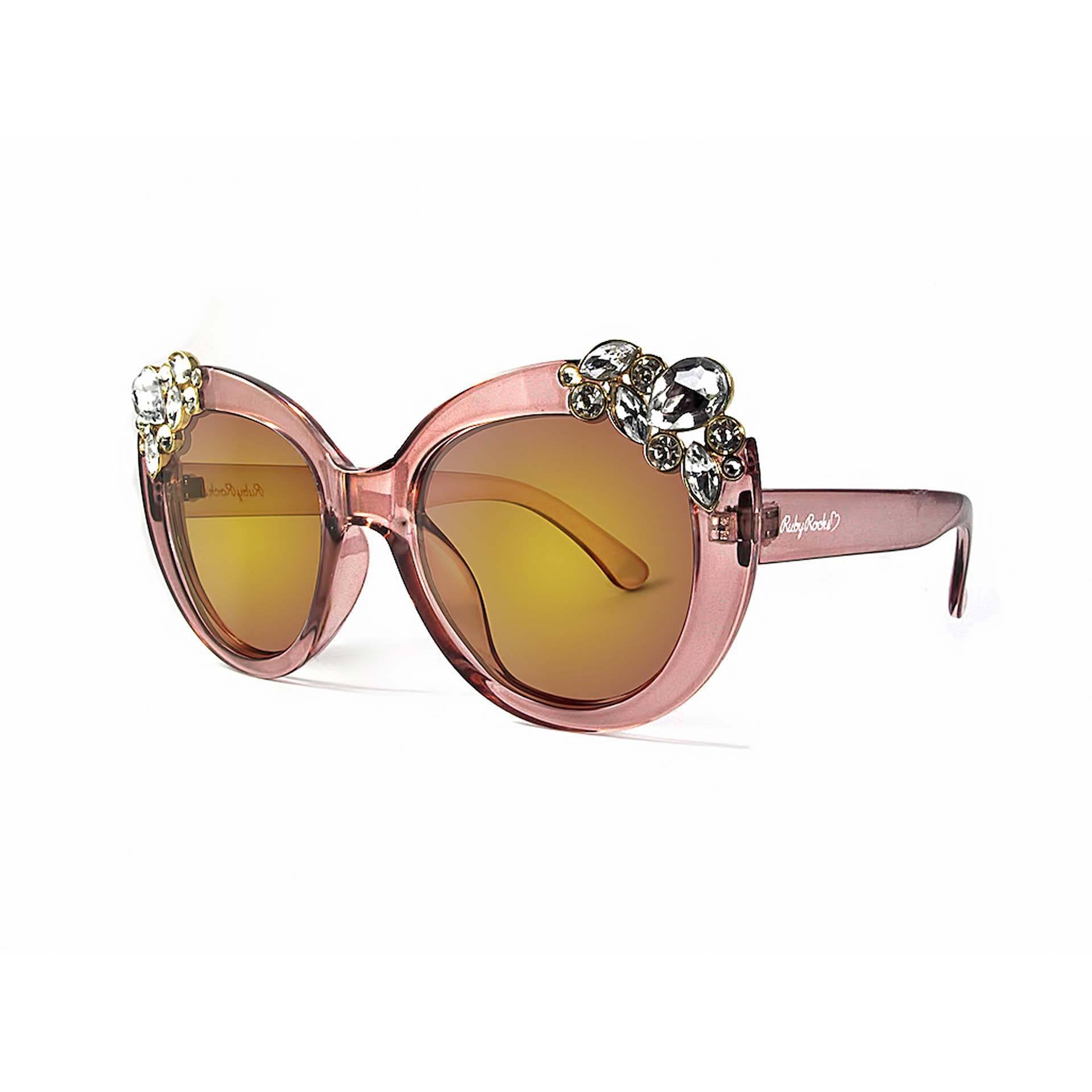 Ladies 'Dubai' Gem Detail Sunglasses In Crystal Pink