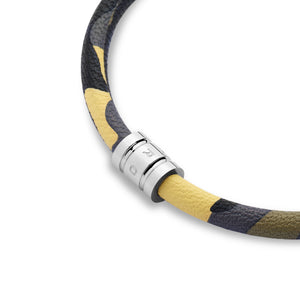 Camo Leather Bracelet with Stainless Steel Clasp